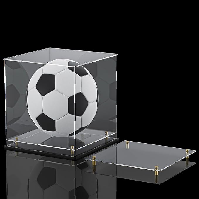 Acrylic Display Case with Floating Shelf & Thick Base – UV-Protected Collectible Showcase for Souvenirs, Figurines, and Memorabilia (10" Lx10 Wx10 H)