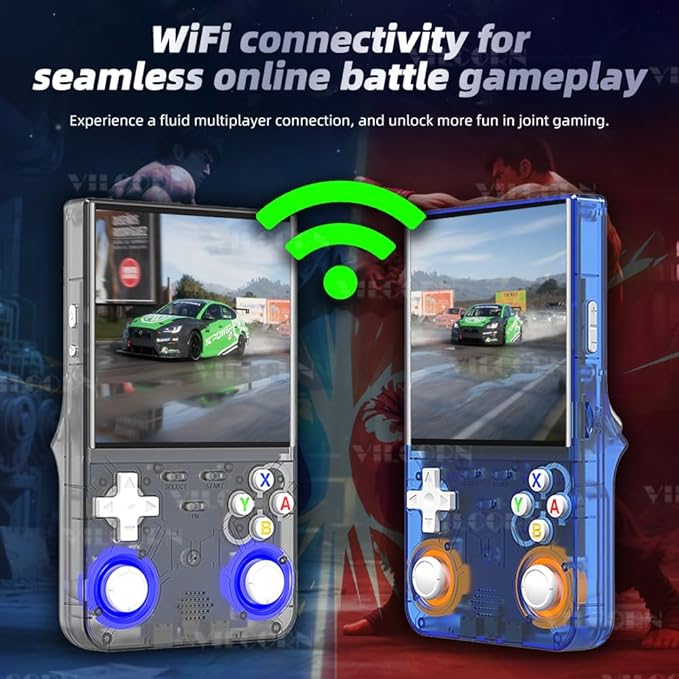 R36 Ultra Retro Handheld Game Console 4-inch Open-Source Linux System 128GB Portable Video Game Console with RGB Joystick Pocket Game Player Support WiFi Christmas & Birthday Gifts (Purple)