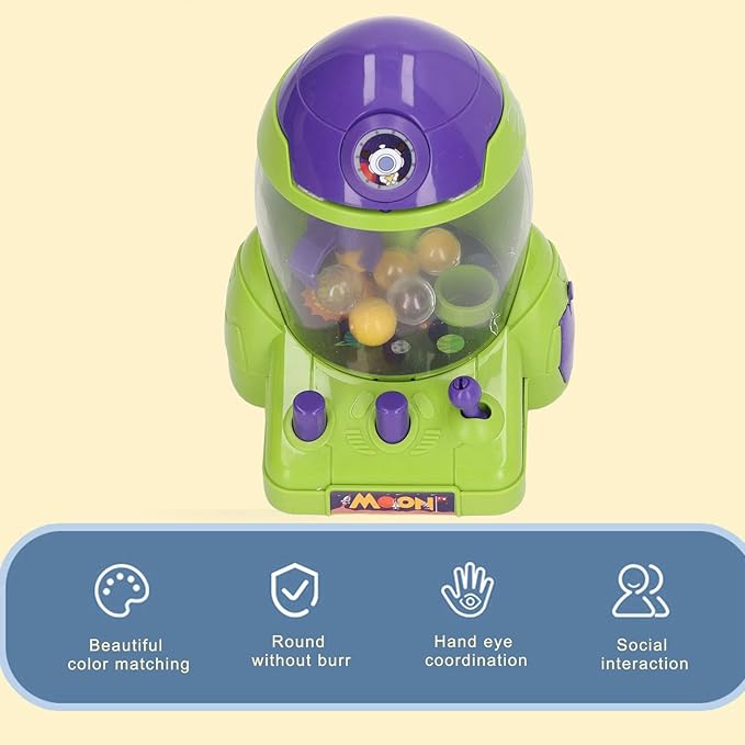Portable Mini Space Rocket Claw Machine for Children, Colorful Tabletop Game Machine for Kids Interactive Play