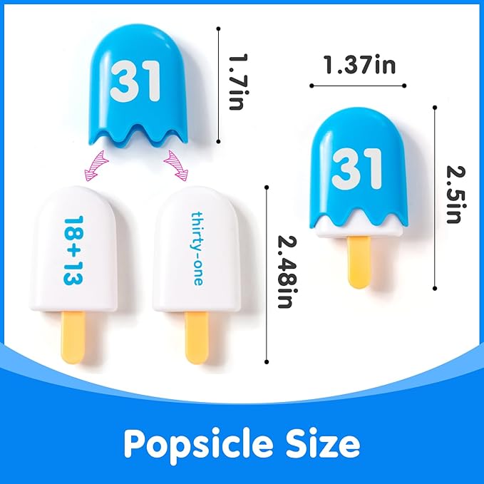 Mini Number Pops 31-40 — Number Learning Toys,Montessori Color Matching Learning Toys & Toddler Math Toys