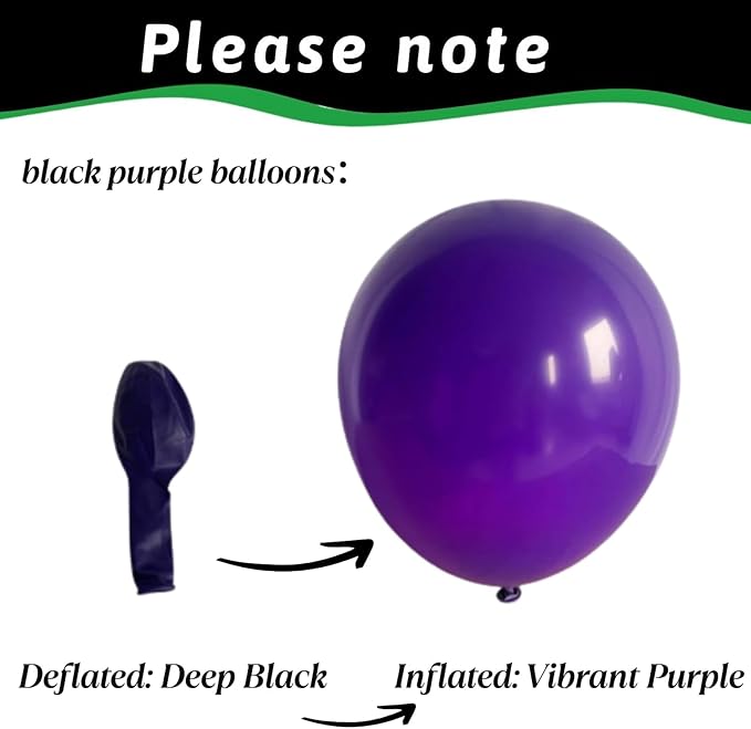 Purple Green Black Balloons, Monster Truck Balloon,12 Inch Green Dark Purple Balloons for Boys 3rd 4th 5th Boys Baby Shower Race Car Theme Truck Theme Birthday Party Decorations