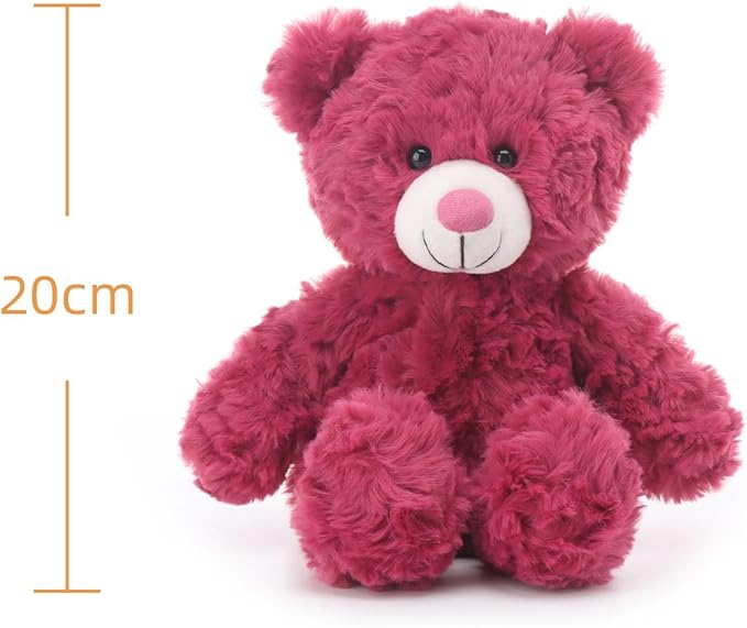 Apricot Lamb Berry Red Flower Bear Stuffed Animals for Kids, Soft Cute Plush Toys for Baby Girl and Boy, 7.9 Inches