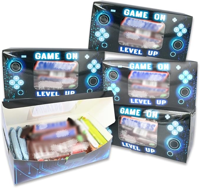 Shescrzionu Video Game Party Favors Boxes 12 PCS-Perfect Gamer Party Favors,Party Favor Boxes with Window -Aa11