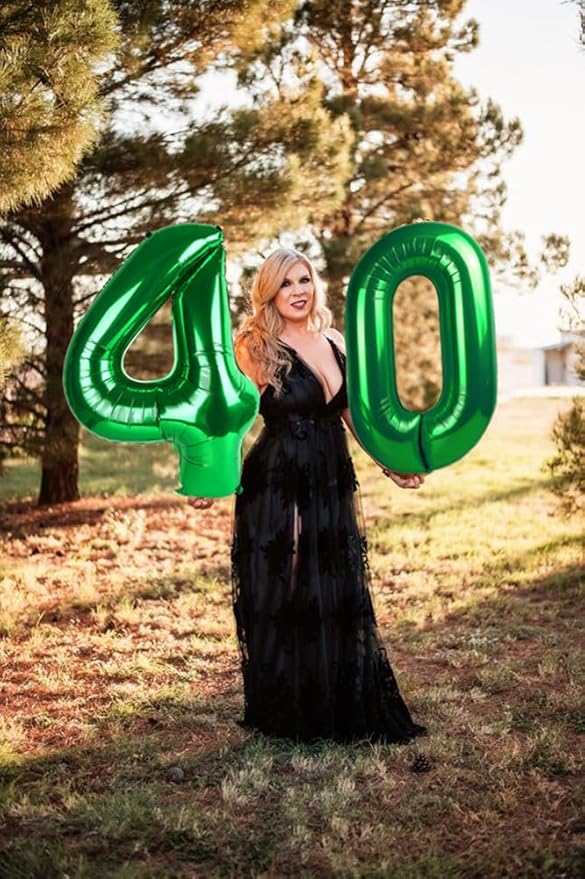 40 Inch Number 8 Balloon, Dark Green 8 18 28 80 Birthday Balloons for Men Boys, 8th Birthday Decorations Party Supplies, Wedding, Graduations