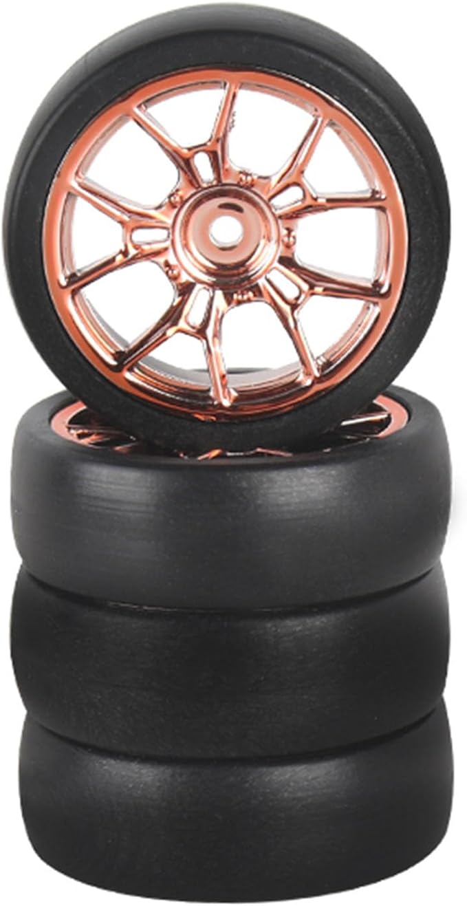4PCS Black Toy Car Wheel Tires,48mm Simulation Rubber Tire Toy Model Spare Parts Easy Installation Small in Size,Remote and App Controlled Vehicles Parts Tires