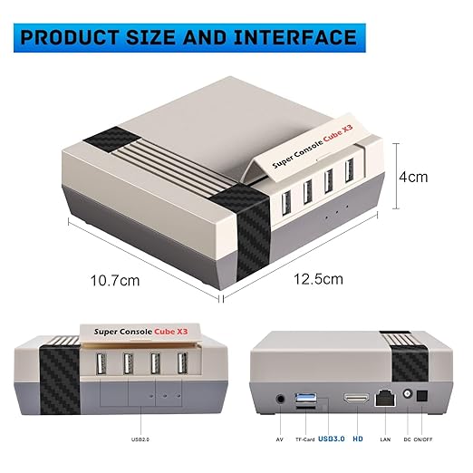 Kinhank Retro Game Console with 65000+Games,Super Console CUBE X3 Video Game Console with EmuElec 4.6/Android 9/CoreE,8K Output,2.4+5G,BT 4.0,Emulator Console Compatible with Most Emulators,Best Gift