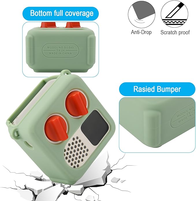 TXEsign Silicone Case Cover for Yoto Mini (2024 Edition), Travel Carrying Case with Adjustable Shoulder Strap Protective Cover for Yoto Mini Player (Light Green)