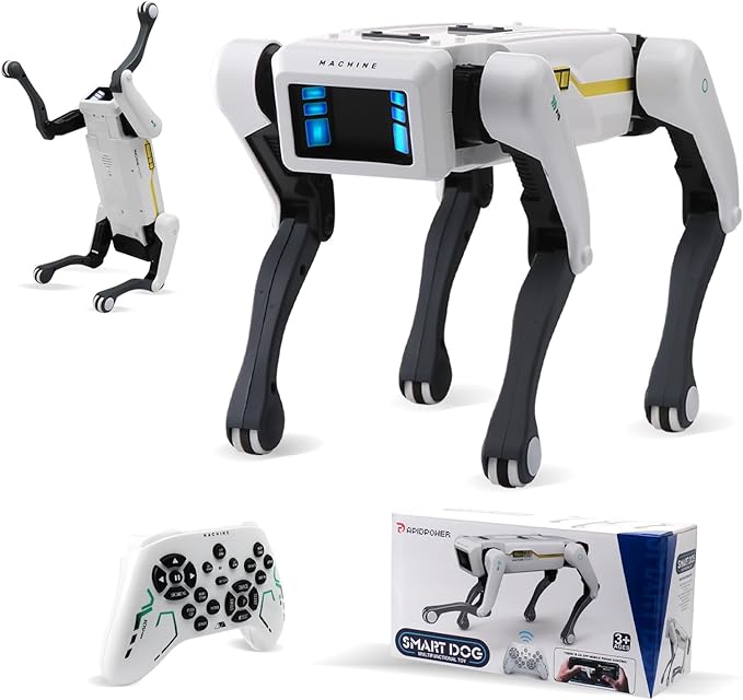 jaming Smart Robot Dog,2.4Ghz Remote Control Robot Dog Toy,AI Voice Control Connect to Cell Phone Bluetooth，APP Programming,Will Dance,Interactive,Ideas Gift