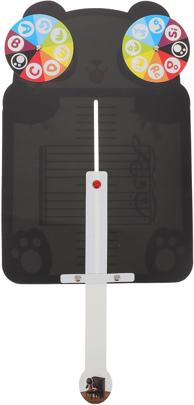 Music Note Board: Rhythm Learning Card for Music Education - Cartoon Panda Musical Note Card for Kids Beginners - Five-Line Staff Learning Tool