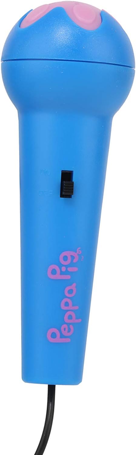 Peppa Pig Kids Karaoke Machine with Radio KO1-03371 by Sakar | Compatible with iPod and MP3 Player, AM FM Portable Radio, Includes Corded Microphone for Kids, Durable Handle, Red/Blue Design