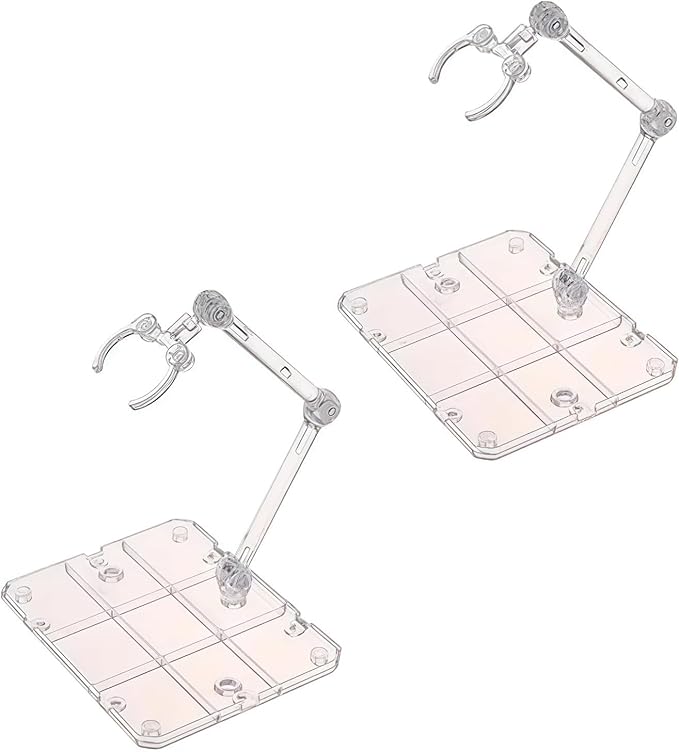 2Pcs Action Figure Stand, Doll Model Display Holder Base Doll Support Stand Compatible with HG RG SD SHF Gundam 1/144 Toy Collectible Display and Storage