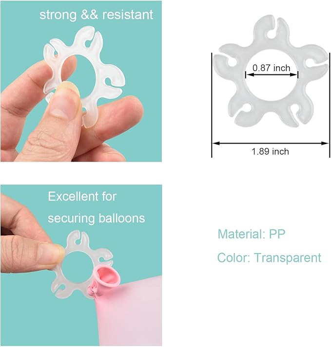 Miliocry 100PCS Balloon Arch Clips, Reusable Balloon Clips for Balloon Arch, Plastic Balloon Supplies for Stand, Balloon Garland Clips for Party Wedding Baby Shower Decorations