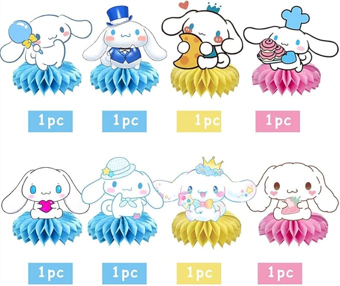 8Pcs Cartoon Dog Honeycomb Table Centerpiece, Kawaii Birthday Party Supplies Table Decorations for Kids Party Decorations