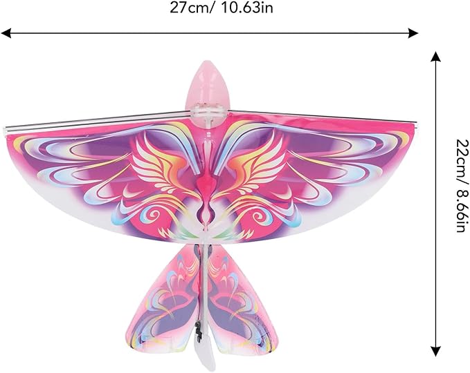 Flying RC Bird Toy 2.4GHz USB Charging LED Flapping Bird for Indoor Outdoor (Pink)