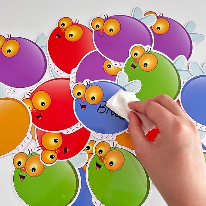 20 Blank Fly Cards and 4 Swatters Pack, DIY Early Childhood Education Materials, Quick Response Sight Words and Math Learning Game, Preschool Primary School Teaching Interaction Aids