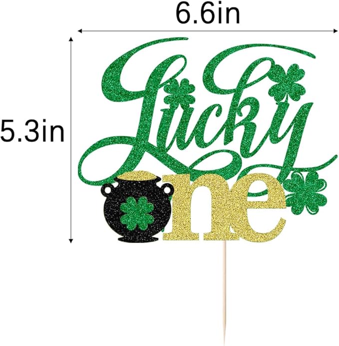 Lucky One cake topper -for St.Patrick's Day Theme Baby Shower Kids 1st Birthday Party Decorations Supplies