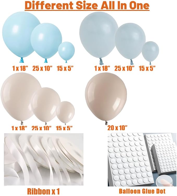 Blue White Sand Balloon Arch kit for Last Toast on the Coast Bachelorette Beach Coastal 30th Birthday Bach Final Fiesta Bridal Shower Party Decoration (Dusty Blue)