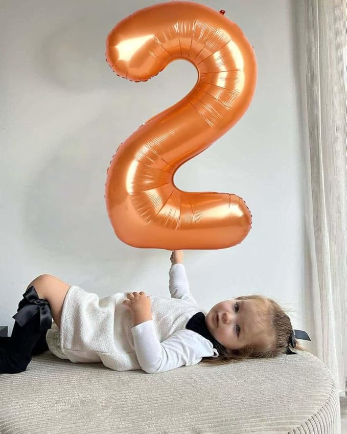 Orange 6 Balloon, Number Balloons 40 Inch, Orange Party Supplies 6th Balloons for Birthday, 6 Birthday Balloon, Number 6