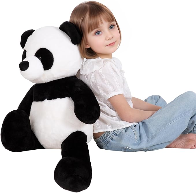 24" Giant Panda Bear Stuffed Animal Plush Toy Cute Soft Body Panda Pillow Kawaii Big Doll, Gift for Kids Boy Girl Birthday Valentines Christmas