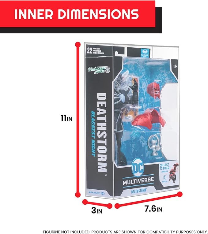 EVORETRO Display Protector Case for McFarlane DC Multiverse BAF Action Figure Box - 7 Inch Figure BAF Thick PET Plastic Clear Display Case, 0.40MM Scratch Resistant, Dustproof (10 Pack)