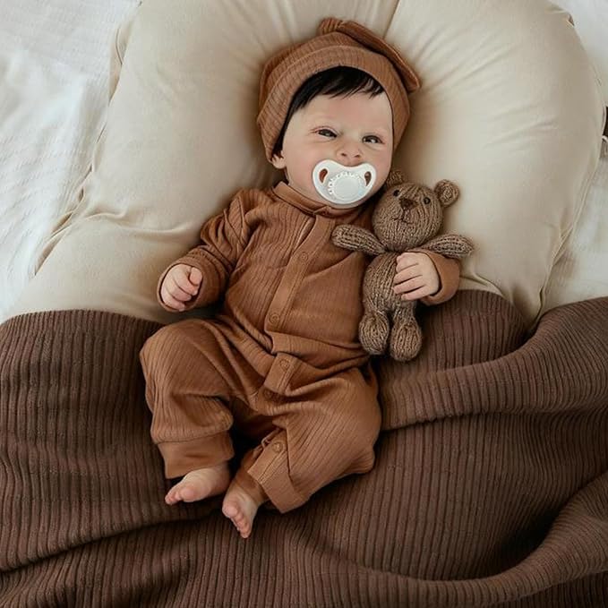 Anano Realistic Reborn Baby Dolls Silicone Full Body 20 Inch Full Body Silicone Baby Doll Newborn Boy, Real Life Babys Reborn Dolls Anatomically Correct with Accessories