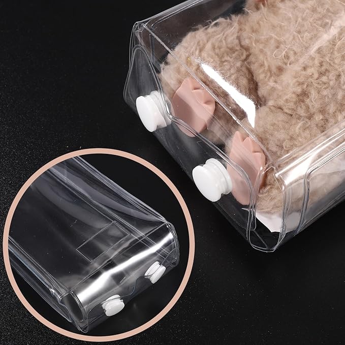 5pcs Clear Figure Display Bags with Snap Closure, 2.95x1.97x6.5in PVC Dust-Proof Protective Case Covers Holder Accessories for Plush Dolls, Anime Toys, Collectible Charms & Figures