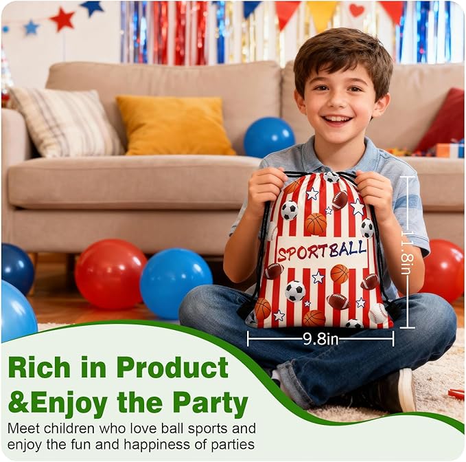 169 Pcs Sportball Party Favors Bulk 48 Pcs Sportball Stress Balls and Sport Stickers 24 Pcs Sport Keychain and Wristbands and Snap Bracelets Drawstring bags for Team Birthday Party Supplies