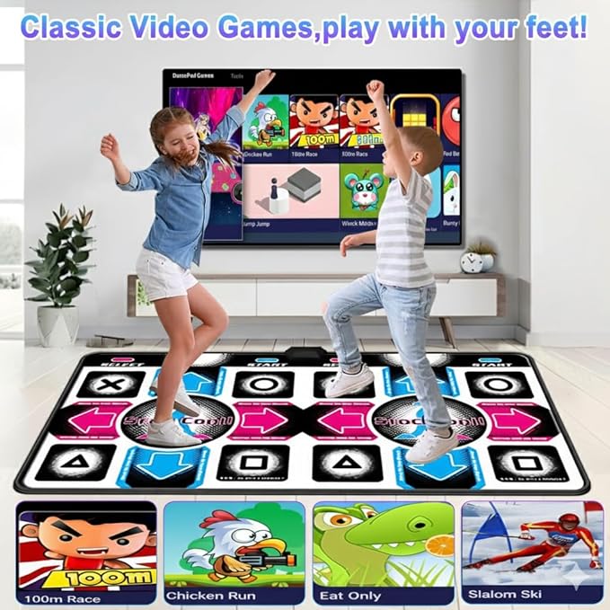 Dance Mat for Kids,Dancing Mat for Family with Interactive Dance Pad Games, HD Plug & Play TV Dance Game Console, for Kids,Birthday Gift for Girls