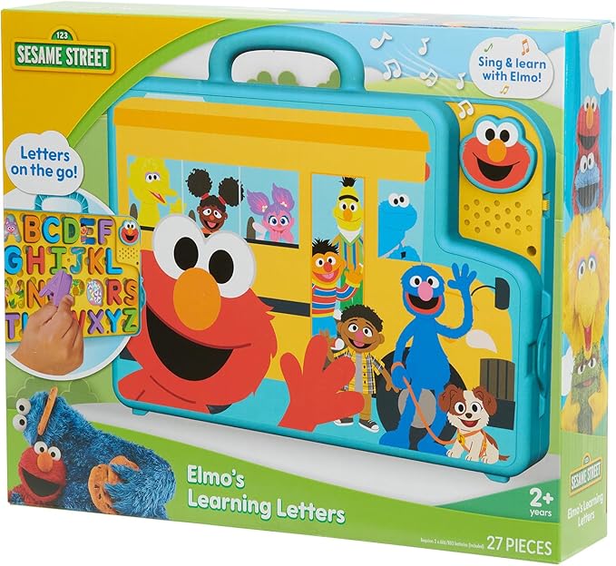 Sesame Street Elmo’s Learning Letters Bus Activity Board, Preschool Learning and Education, Kids Toys for Ages 2 Up by Just Play