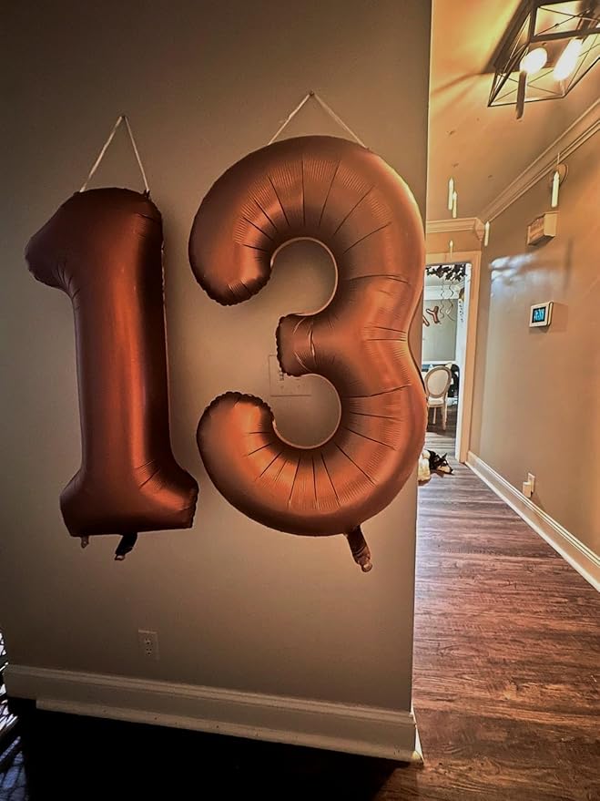 Number Balloons 1, 40 Inch One Balloons for 1st Birthday Girl Boy 1 11 21 Party Decorations Baby Shower Photo Shoot, Coffee Brown 1 Balloon