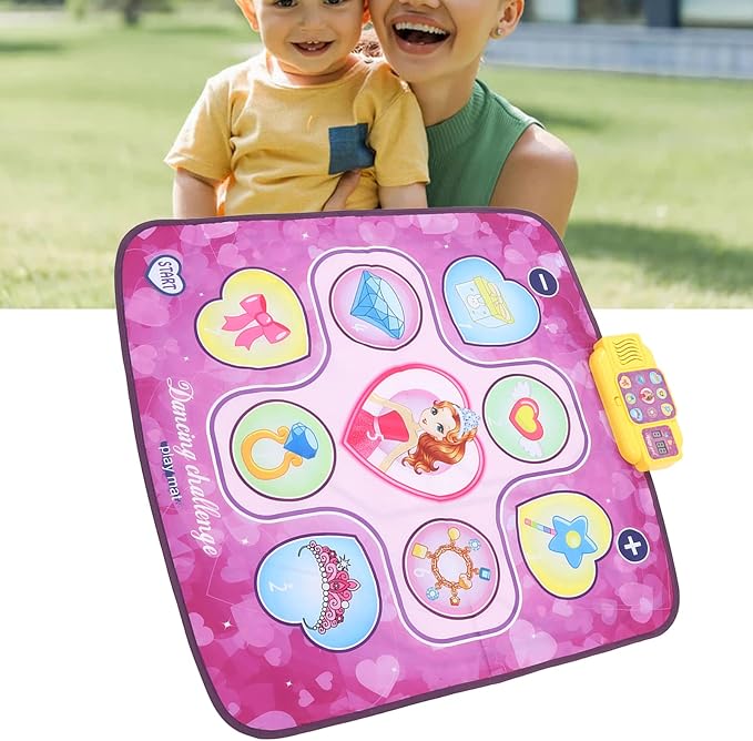 Srliya Kids Dance Mat, Foldable Improve Hand and Foot Coordination Electronic Dancing Pad for Music Lovers, Made of Safe Polyester Material