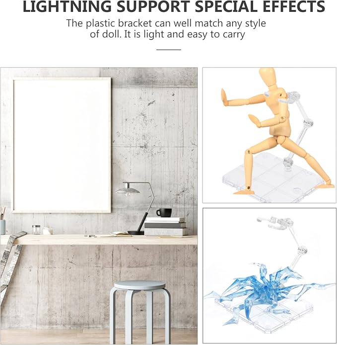 iplusmile Action Figure Stand Accessories: Effects Assembly Display Holder Base Doll Model Support Stand Compatible with HG RG SHF Stand 1/144, Blue