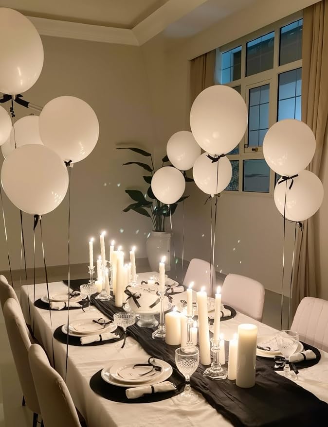 White Balloons Latex Party Balloons - 12 Inch White Balloon Round Party Balloon for Birthday Wedding Baby Shower Anniversary Bachelorette Party Decorations, Photo Backdrop Supplies