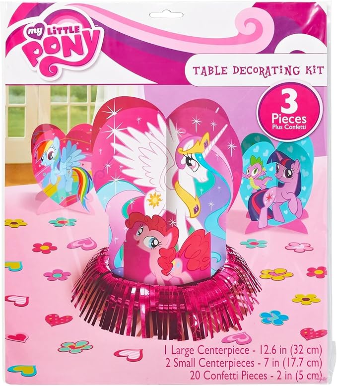 My Little Pony Birthday Party Decorations Set - Bundle with 1 Large & 2 Small Centerpieces for Birthday Party Decor Plus Confetti | My Little Pony Party Supplies
