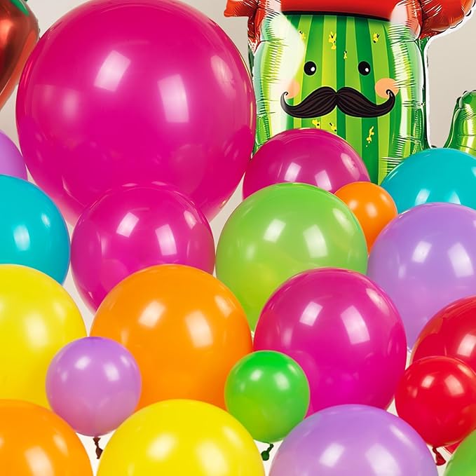 Fiesta themed balloon garland kit 150pcs Mexican Fiesta Party Decorations Arch With Cactus Llama Taco Avocado Chili Pepper Mylar Balloons for carnival Birthday Cinco De Mayo Taco Party Supplies
