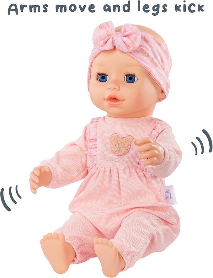 Baby Born Learn to Walk Baby Doll Annabell - Blue Eyes: Realistic Features for Kids Ages 3+, Walks, Crawls, Sits & Kicks, Eyes Open & Close, Multiple Sound Effects