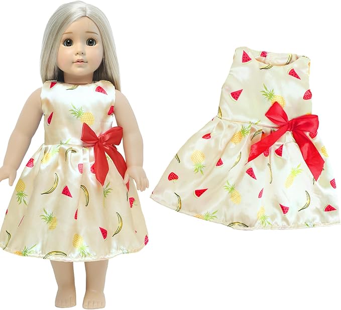 5 Sets 18 Inch Girl Doll Wedding Gown, Fashion Clothes and Accessories, 1 Bride Gown with Veil, 4 Satin Doll Dresses, Gift for American Doll Clothing