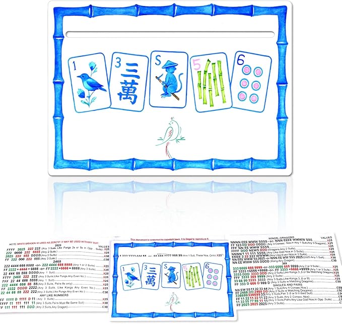 Adkoat® 4PCS Mahjong Line Finder - Large Overlays & Thickened Mah Jong Card Line Reader Tracker - Warterproof & Portable Guided Ruler Marker Reading Tool - Mah Jongg Accessories and Gifts for Beginner