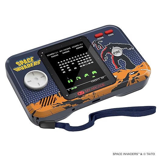 My Arcade Space Invaders Pocket Player Bundle: Officially Licensed, Portable Gaming Console, Travel Case and Screen Protector Included