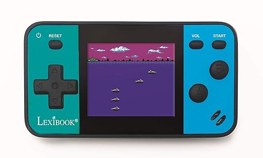 LEXiBOOK Portable Handheld Game Console Cyber Arcade Mini 8 Games, 1.8" (4.5cm) Color LCD Screen, Gaming Toy for Kids Teenagers, Blue / Black, JL1890