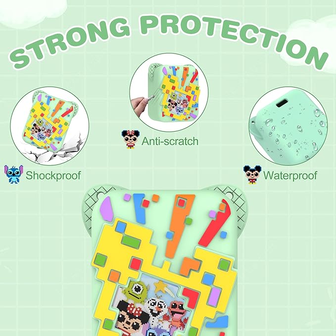 Silicone Case for Bitzee Disney Interactive Toy, Anti-Scratch, Washable, Shockproof Silicone Protective Cover for Bitzee Disney Interactive Toy Electronic Pets Accessories with Lanyard - Mint Green
