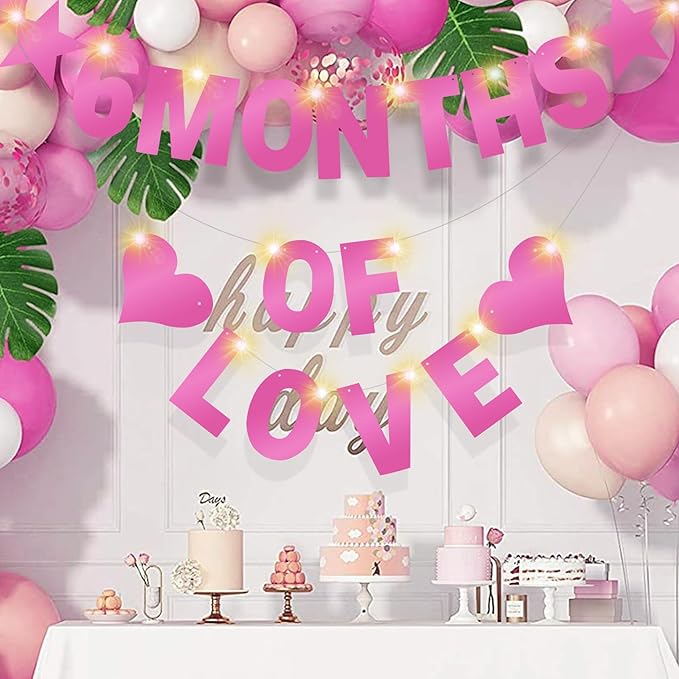 175Pcs DIY Glitter Customizable Banner Kit Happy Birthday Letter Banners Valentine's Day Garlands Personalized Love Heart Banner Decor Baby Shower Birthday Party Decorations Supplies(Shiny Light Pink)