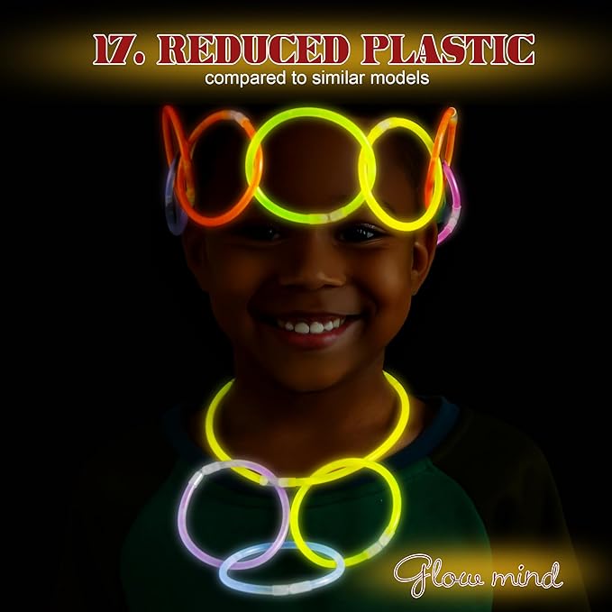 500 Ultra Bright Glow sticks,8" Glow Sticks Bulk,Glow Sticks For Kids Bulk Party Pack,Glow in The Dark Party Supplies,Glowsticks Party Favors with Bracelets and Necklaces