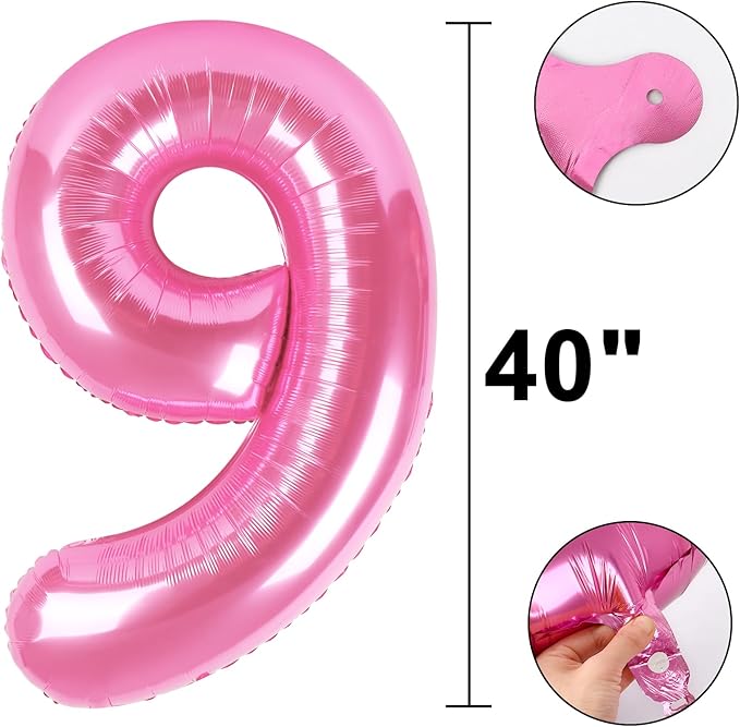 40 Inch Pink Number 19 Digital Balloon,Jumbo Mylar Foil Helium Balloon for 19 Balloons for Birthday Party,Wedding Anniversary Party Decorations