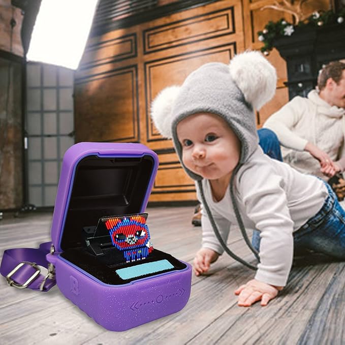 Silicone Case for Bitzee Interactive Toy Digital Pet Case, Protective Skin Cover for Bitzee Virtual Electronic Pets Lanyard Accessories (Purple)