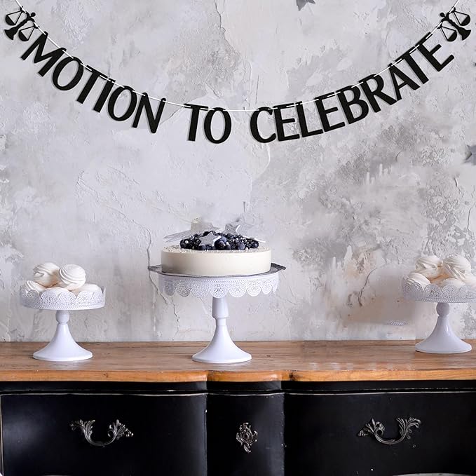 Motion to Celebrate Banner - Future Lawyer, Born to Argue, Class of 2025 Law School Graduation Party Decorations Black Glitter