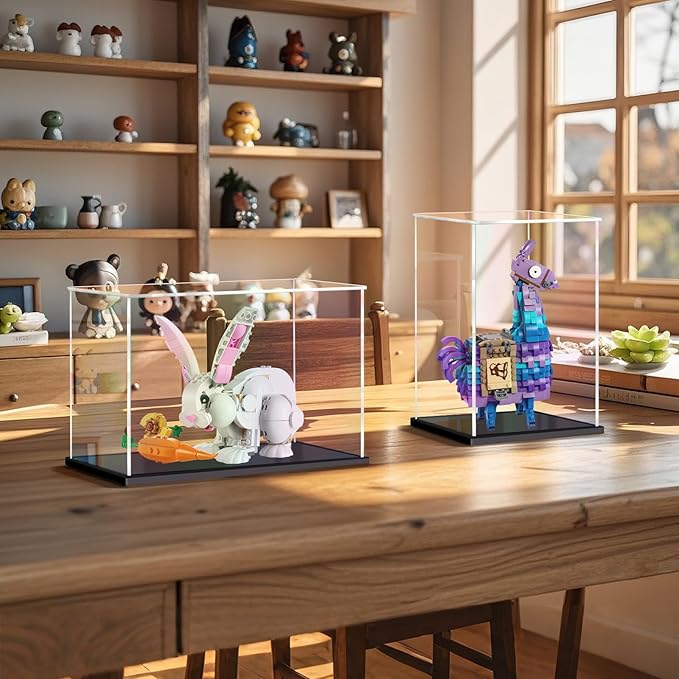 Acrylic Display Case for Collectibles Assemble Clear Display Case for Figures Alternative Glass Boxes for Lego Doll Statues Home Storage(12x8x8 inch; 30x20x20 cm)