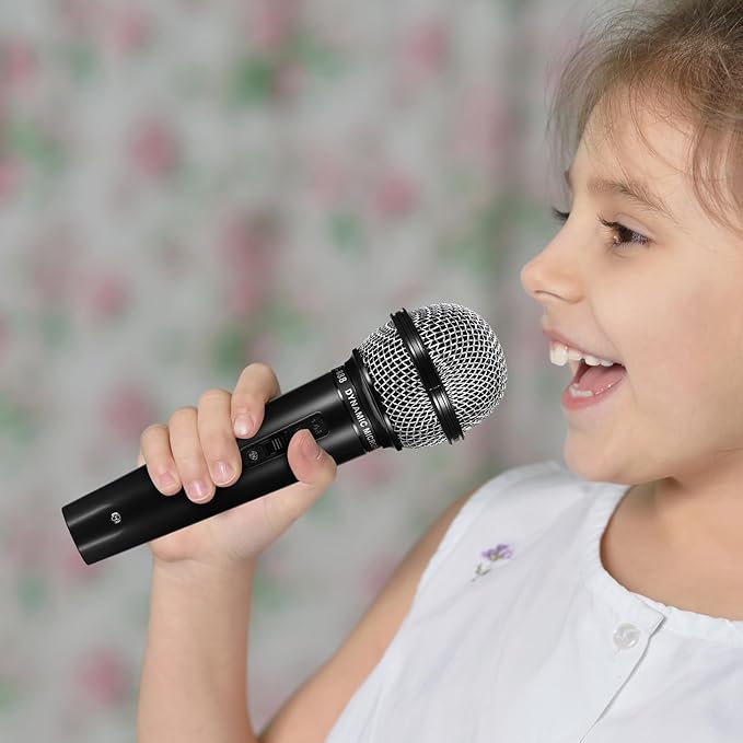 NUOBESTY Microphone for Kids, 6.4" Fake Toy Microphones for Toddler Plastic Pretend Play Mic Prop Toys for Halloween, Christmas, Party Favors, Kid Karaoke Costume Prop