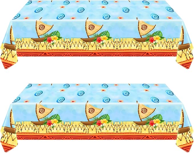 2pcs Summer Ocean Party Tablecloths,42 * 71inch,Summer Beach Surfing Birthday Decoration Supplies