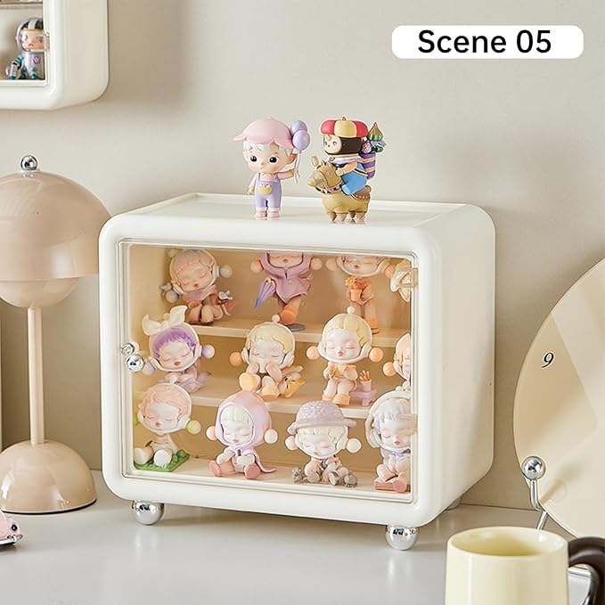 3 Tiers Clear Display Case for Figures, Dustproof Storage Organizer Box with Magnetic Door and Figure Holders, Acrylic Showcase for Collectibles Action Figure(1, Large)